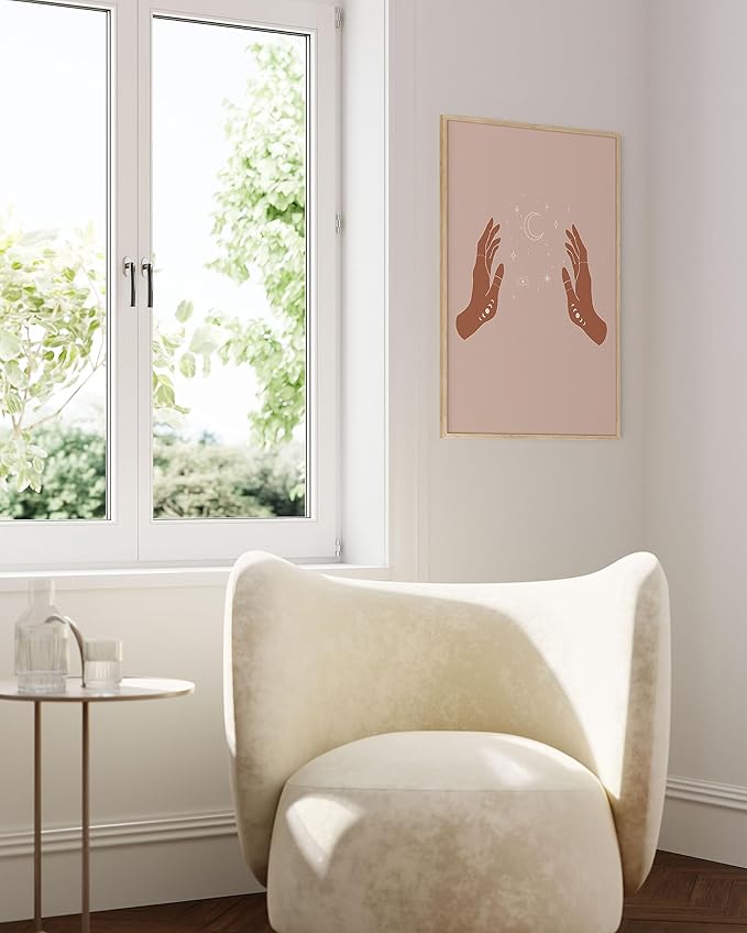 HAUS AND HUES Celestial Hands on Sides Decor - Astrology Poster, Spiritual Room Decor, Celestial Wall Decor, Boho Artwork, Eclectic Poster and Print, Unframed 24x36