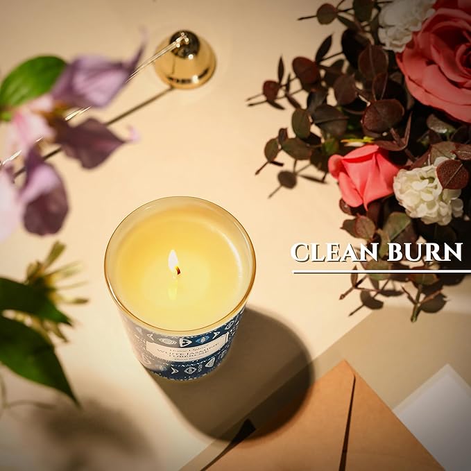 HomeLights Scented Candles for Women & Men, 6.7oz Candle Jars Aromatherapy Single Wick Candle, Ideal for Bohemian Natural Textures Home Decor and Gifts, White Jasmine Tuberose