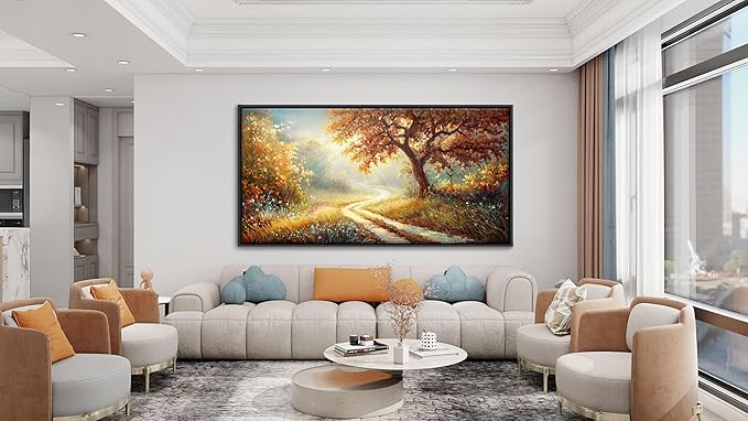 YDYSUNE Landscape Canvas Poster Wall Art Vintage Countryside Field Path Scenery Picture Print Wall Decor Retro Painting Artwork for Modern Home Bedroom Office 29x58inch
