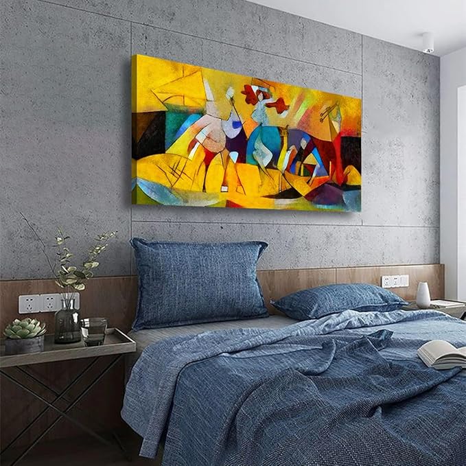 Color Block Line Abstract Wall Art Bedroom Wall Decor Living Room,Canvas Wall Art Office Farmhouse Paintings Artwork Modern Imagination Brown Red Yellow Wall Art Prints Pictures 20 * 40inch