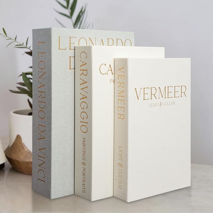 Set of 3 Linen Decorative Books for Home Decor,Modern Faux/Fake Decor Books for Decoration,Aesthetic Book for Coffee Table/Bookshelf/Mantel Decor,Photo Storage or Keepsake Box(Sage)