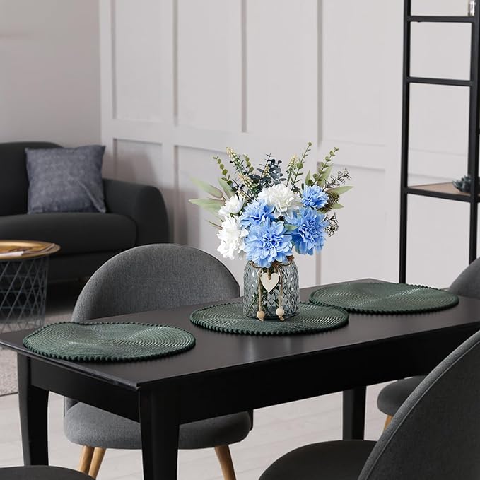 Leftover Fake Flowers in Vase,Faux Flowers in Vase,Table Centerpieces for Dining Room,Flower Centerpieces for Tables,Artificial Flowers,Kitchen Decor,Coffee Table Decor