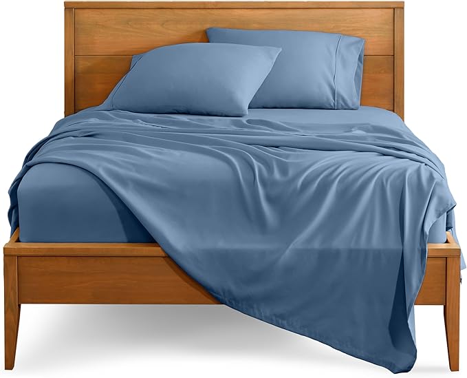 Bare Home Queen Sheet Set - Luxury 1800 Ultra-Soft Microfiber Queen Bed Sheets - Double Brushed - Deep Pockets - Easy Fit - 4 Piece Set - Bedding Sheets & Pillowcases (Queen, Coronet Blue)
