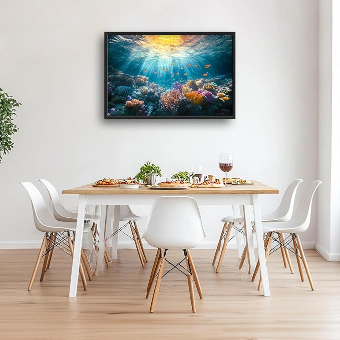 Quorin Ocean Large Wall Art Undersea Pictures Sea Nautical Wall Decor Coral Reef Fish Canvas Print Painting Artwork for Bathroom Living Room Bedroom 36L x 24W