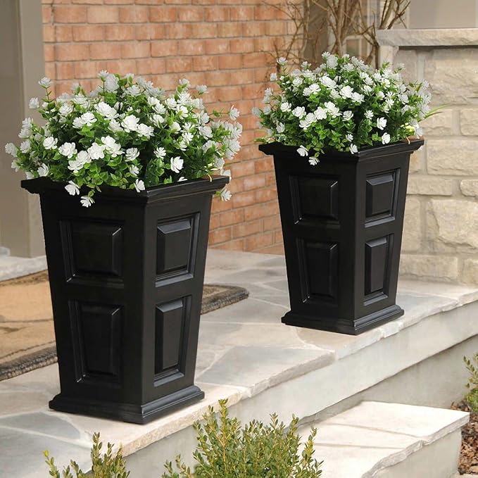 RECUTMS 12 Bundles Artificial Outdoor Plants, Artificial Greenery for Flower Arrangements Shrubs UV Resistant Faux Plastic Plants Spring Decorations for Home Front Porch Decor(White)