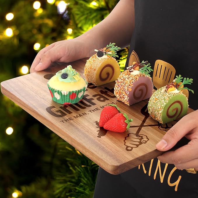 Gifts for Dad from Daughter Son Wooden Cheese Charcuterie Boards Unique Fathers Day Birthday Gifts Cool Christmas Kitchen Decor Presents for Dad Thanksgiving Xmas Gift for Father Cutting Board