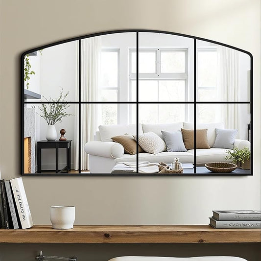 Wall Mirror, Full Length Floor, Window Pane for Living Room Decor, Decorative Wall Art, Large Wall for Bedroom, Hallway, Living Room Arch-38"X24"