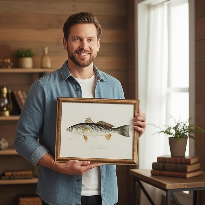 DREAM BIG PRINTABLES Vintage Fish Wall Art Prints (Set of 6) - Unframed - 11x14s | Fishing Décor | Vintage Decor | Kitchen Wall Art | Kitchen Wall Decor