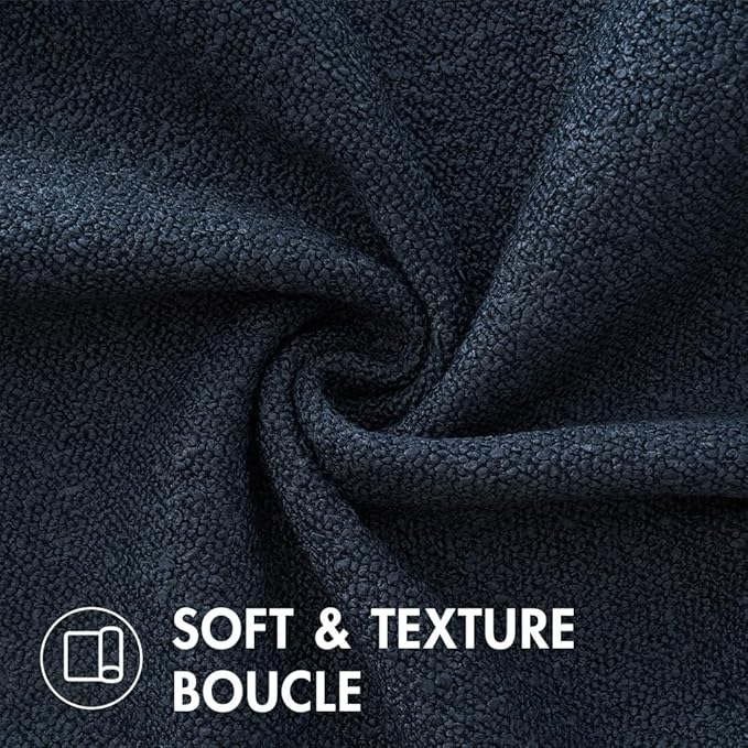 MIULEE 20x20 Inch Decorative Pillow Covers for Couch Bed Set of 2 Textured Boucle Neutral Throw Pillows Navy Blue Accent Solid Cushion Pillowcase Cozy Soft Sofa Livingroom Home Decor