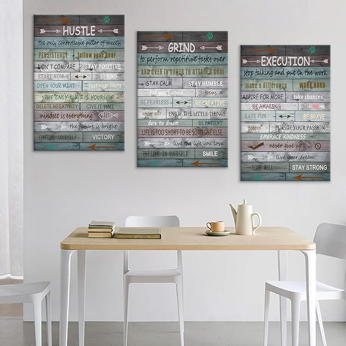 Motivational Poster Wall Art Motivational Entrepreneur Quotes Print on Canvas Positive Picture Painting Wall Decor for Men Wen Home Bedroom Office Gym Decoration Ready to Hang [48''Hx24''W]