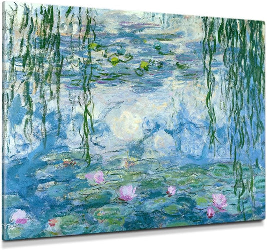 DECORARTS - Water Lilies (1916-1919) by Claude Monet, Museum-Quality Giclee Canvas Print, Wall Art Reproduction, 40" W x 30" H, Made in USA