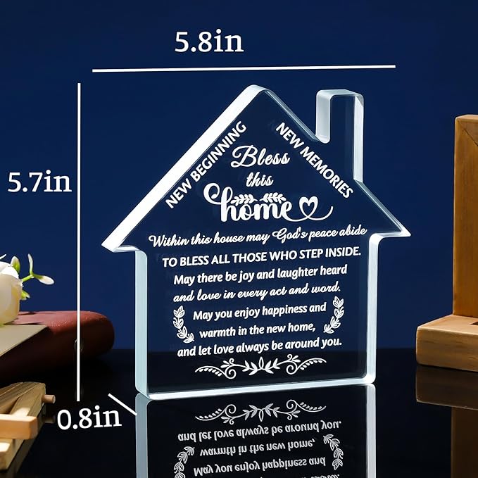 Movdyka House Warming Gifts New Home Crystal Keepsake Decor, Housewarming Gifts for New House for Women Men Couples Friends, First Home New Homeowner Apartment Gift Ideas Ornament