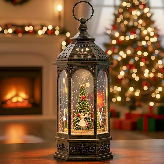 Christmas Snow Globes, Dancing Princess, Nutcracker and Mouse King Duel, Will Rotate Around The Christmas Tree, Holiday Decorations Gifts for Family, Children or Friends