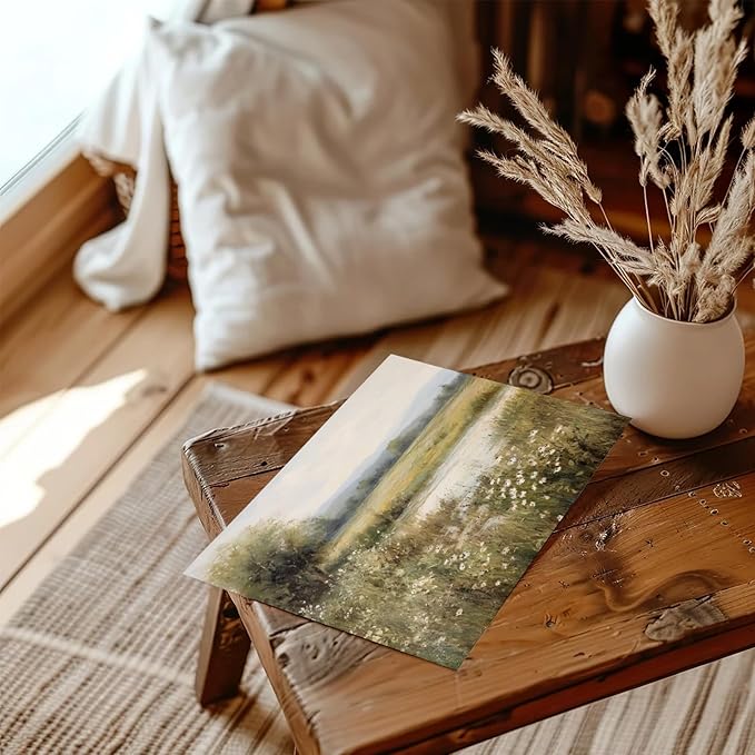 RETRART Vintage Farmhouse Canvas Wall Art - Wildflower Field Landscape Painting, Wall Art Spring Art for Living Room Bedroom Kitchen - 11" x 14" - UNFRAMED