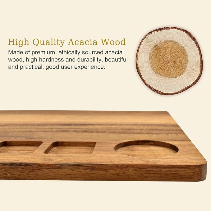 Charcuterie Boards Set, Acacia Wood Cheese Board Set for Serving, House Warming Gifts New Home, Wedding & Bridal Shower Gift, Birthday Gift for Women,Halloween
