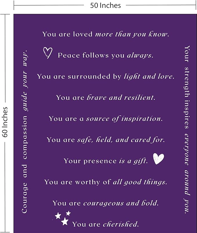 WOLF CREEK BLANKET - Single Layer Fleece Light and Love Compassion Blanket- Positivity Courage and Affirmations Get Well Gift, Plush Healing Thoughts Love Hope & Comfort