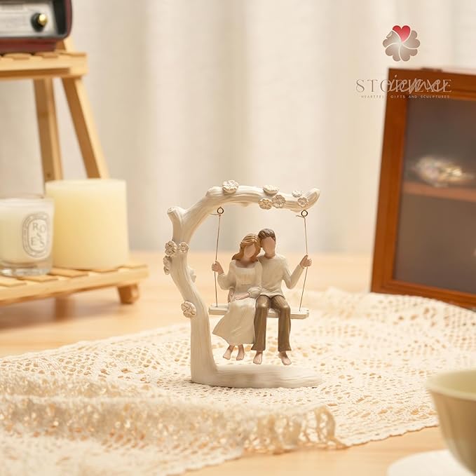 Anniversary Couple Gifts Figurine - Romantic in Love Statue Engagement Wedding Valentines Day Birthday Gift for Her Girlfriend Wife Parents