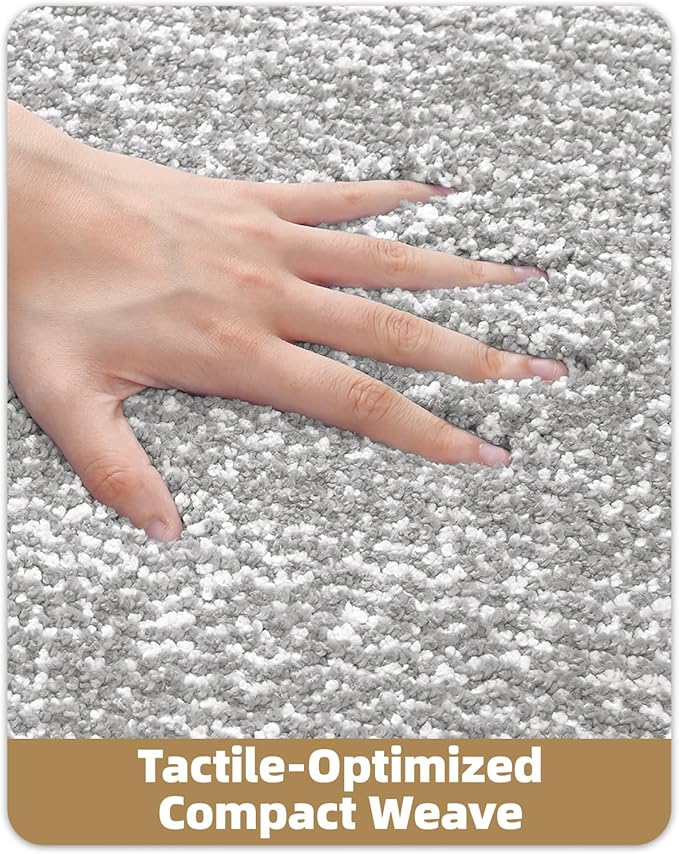 Color&Geometry Simple and Stylish Large Bath Mats for Bathroom Non Slip, 24"x36" Gray Bathroom Rugs, Absorbent, Soft, Washable, Microfiber Bath Rug Shower Mat