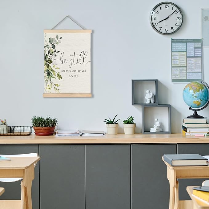 Supwhd Christian Wall Decor for Bedroom Living Room Office, Be Still and Know That I am God PSALM 46 Christian Wall Art Framed, 12x16