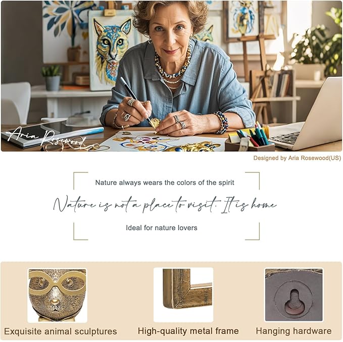 Animal Heads Wall Decor (Includes Metal Frame) Resin Animals Sculptures Head Wall Hanging Decoration Gold vintage Wall Sculpture for Living Room Bedroom Office(Rat)