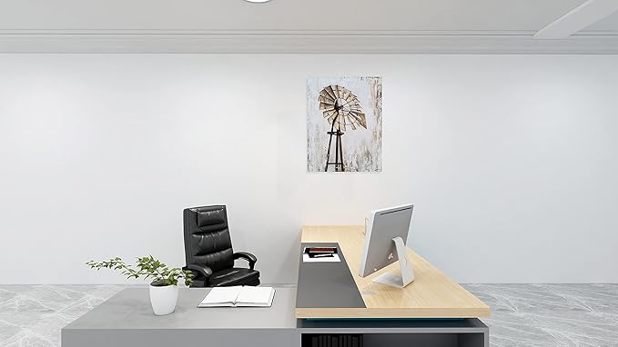 Yihui Arts Rustic Canvas Wall Decor with Textured Modern Vintage Paintings Abstract Windmill Art Contemporary Large Aesthetic Pictures for Farmhouse Living Room Bedroom Dinning Home Decor