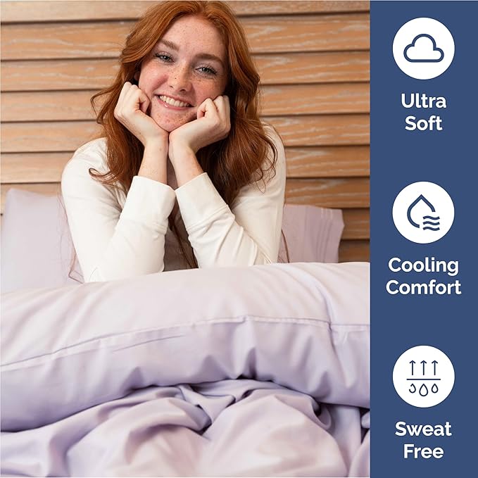 Twin XL Size 3 Piece Sheet Set - Comfy Breathable & Cooling Bed Sheets Set - Hotel Luxury Bedding for Women, Men, Kids, Teens, Boys & Girls - Deep Pockets and Wrinkle Free - Oeko-Tex - Light Lavender