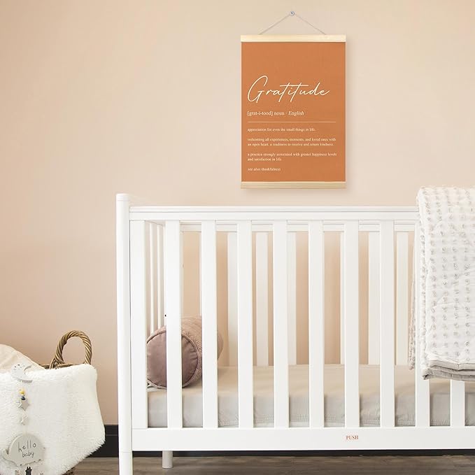 TLESKE Orange Gratitude Definition Thanksgiving Poster Hanger Frame, Fall Autumn Decorations Hanging Wall Art Room Decor Framed for Living Room Bedroom, Appreciation Thanks Prints Pictures, 12x16