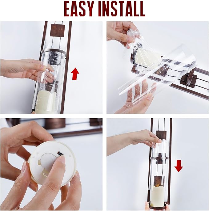 Wall Sconce Candle Holder Metal Wall Decorations for Living Room, Bathroom, Dining Room, Set of 2