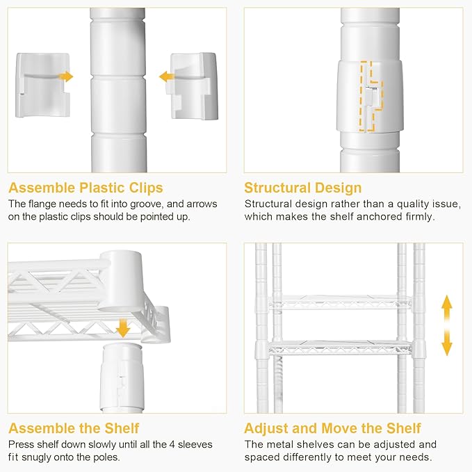 Ulif U5 Over the Washer and Dryer Storage Shelf, Laundry Room Space Saver Bathroom Storage and Organizer Rack for Hanging Towels and Drying Clothes with 5 Wire Shelves, 58.2"W x 13.4"D x 77.5"H, White