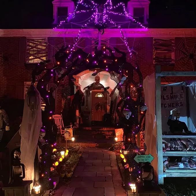 Dazzle Bright Fairy String Lights, Total 40FT 120LED Copper Wire Battery Operated Waterproof Lights, Halloween Decorations for Indoor Home Outdoor Garden Patio Party Decor (Purple, 2)