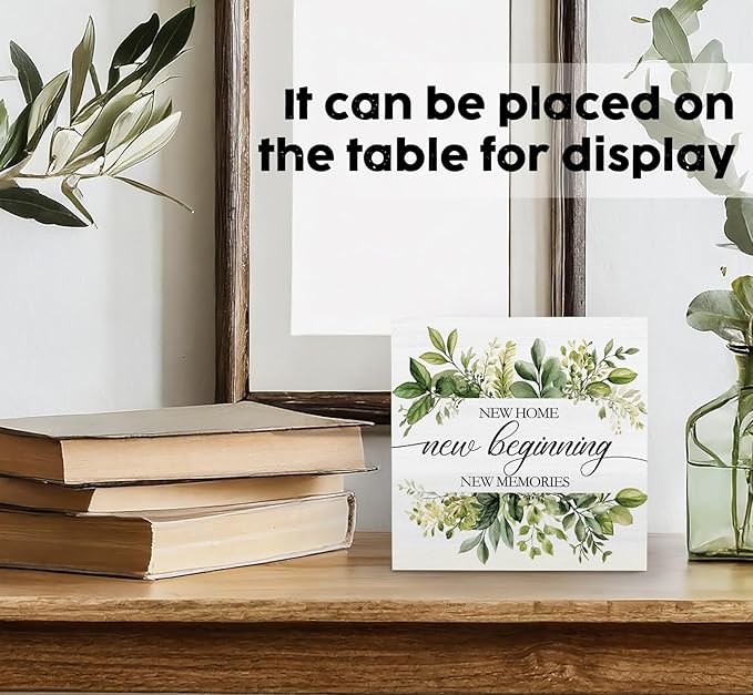 House Warming Gifts, New Home Signs for Home Decor, New House Gifts for Couple, Housewarming Desk Decorations 5x5 in