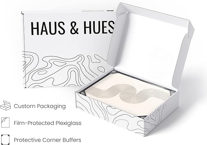 HAUS AND HUES Woman Drawing Line Art Wall Decor (12.00" X 16.00", Black Framed, Snaking River)