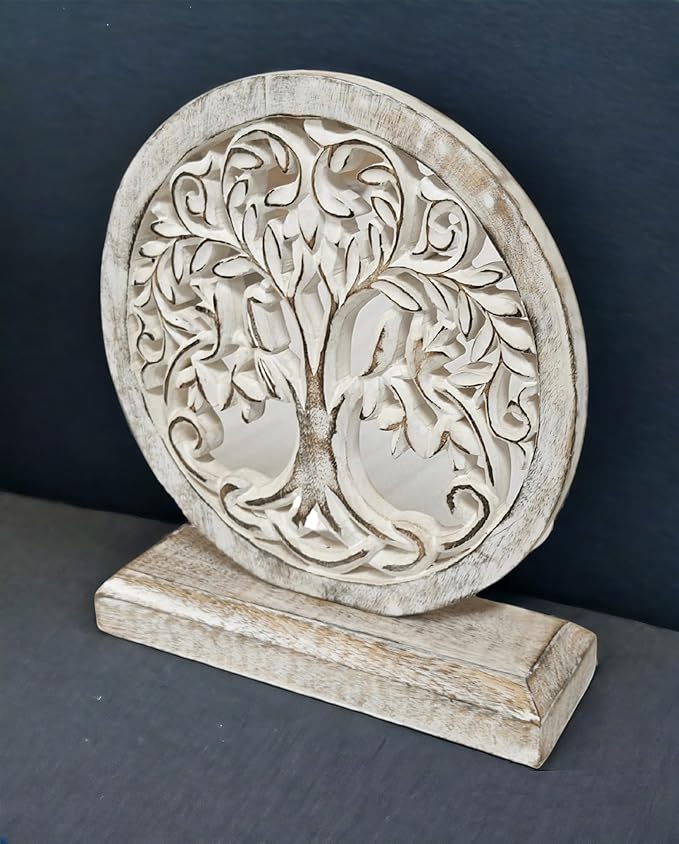 VANIYA CRAFTS® Wooden Carved Handmade Engraved Table Decor Table Sculpture Home Decor Statue for Living Room, Bedroom, Office Desktop, Cabinets