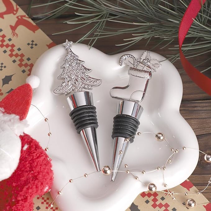 Set of 6 Christmas Wine Stopper for Xmas Decorative,Christmas party decoration gift,Bridal Shower or Baby Shower Party Favors Gifts for Guests Christmas Decorations Souvenirs with