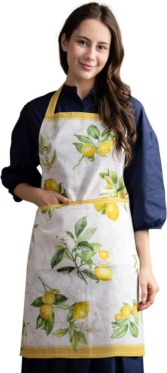 Maison d' Hermine 100% Cotton Apron for women with Pocket Kitchen Chef Apron for Men Cooking Gardening Server Waitress