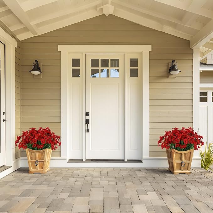 20 Bundles Artificial Flowers for Outdoors or Indoor Garden Home Decoration,No Fade Fake Flowers Faux Plants for Decoration Hanging Planters,Porch Window Box Garden Wedding Farmhouse Fake Plants