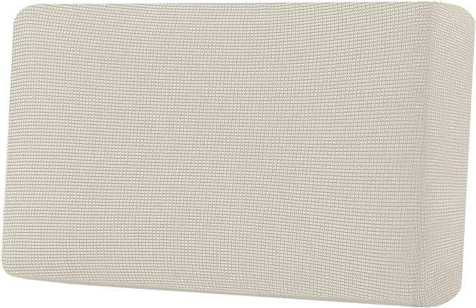 H.VERSAILTEX Super Stretch Individual Seat Cushion Covers Sofa Covers Couch Cushion Covers Slipcover Sets Thick Jacquard Textured Twill Fabric (1 Piece Loveseat Cushion Cover, Natural)