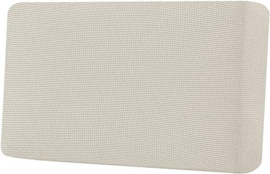 H.VERSAILTEX Super Stretch Individual Seat Cushion Covers Sofa Covers Couch Cushion Covers Slipcover Sets Thick Jacquard Textured Twill Fabric (1 Piece Loveseat Cushion Cover, Natural)