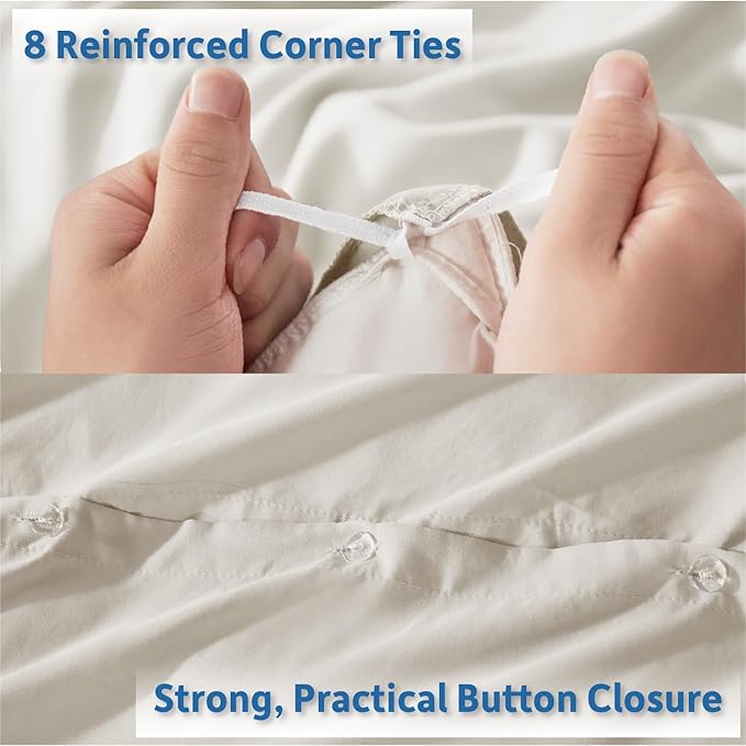 Nestl Twin Duvet Cover Set - Soft Off White Duvet Cover Twin, Double Brushed Twin/Twin XL Duvet Cover 2 Piece with Button Closure, 1 Twin Size Duvet Cover 68x90 inches and 1 Pillow Sham