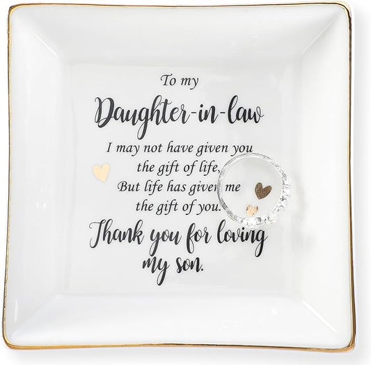 HOME SMILE Ceramic Ring Dish Jewelry Tray for Mom Sister Friends