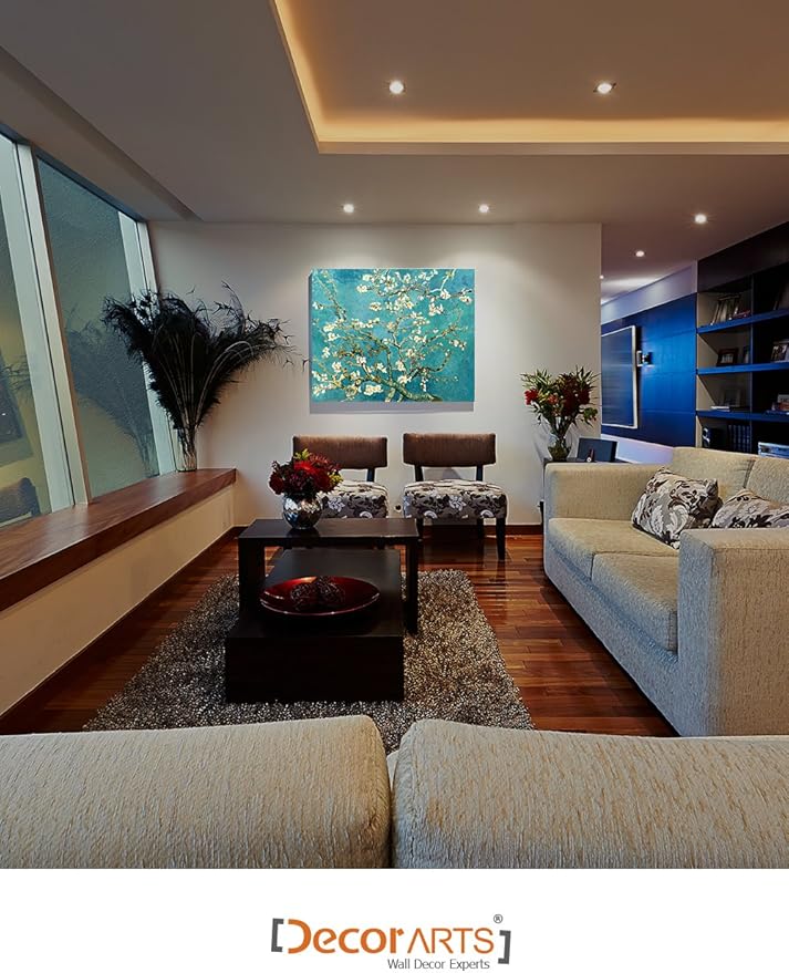 DECORARTS - Almond Blossom Tree - Vincent Van Gogh Art Reproduction. Giclee Canvas Prints Wall Art for Home Decor 30x24