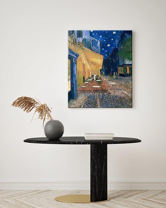 Wieco Art Cafe Terrace at Night Large Modern Giclee Canvas Prints Vincent Van Gogh Artwork Oil Paintings Reproduction Landscape Picture Photo Printed on Canvas Wall Art for Living Room Decorations