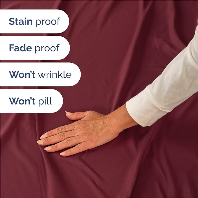 King Size 4 Piece Sheet Set - Comfy Breathable & Cooling Bed Sheets Set - Hotel Luxury Bedding for Women, Men, Kids, Teens, Boys & Girls - Deep Pockets, Ultra-Soft, Wrinkle Free - Oeko-Tex - Burgundy