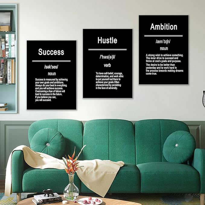 Inspirational Poster Print Wall Art Motivational Success Entrepreneur Quote Painting on Canvas Picture Wall Decor Artwork for Modern Home Living Room Bedroom Workplace Ready to Hang [60''Wx28''H]