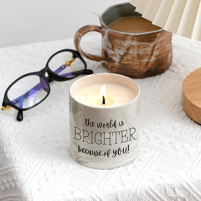 FreeJac Friendship Lavender Candle - Thank You Gift for Women, Moms, Best Friends & Teachers - 6 Oz Inspirational Lavender Candle Jar