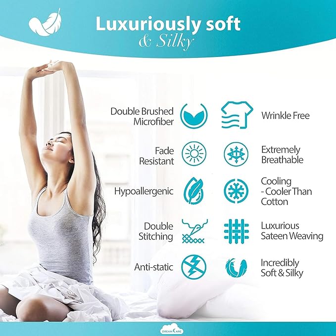 DREAMCARE California King Sheet Sets – 6 pcs Cooling Bed Sheets – up to 21” Deep Cal King Sheets – 2500 Supreme Collection – Extra Soft 100% Brushed Microfiber Hotel Luxury with Side Pocket – D Gray