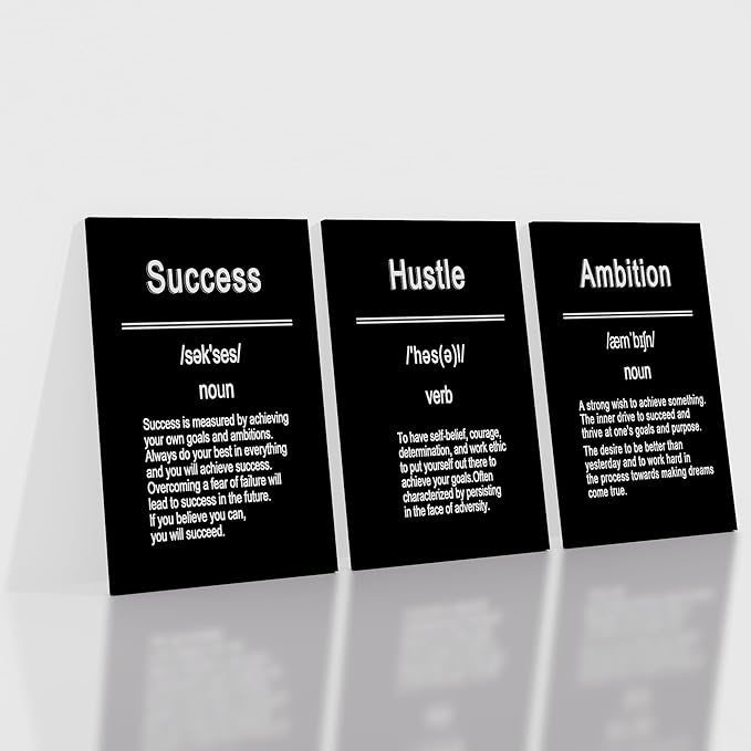 Motivational Canvas Wall Art Home Decor Painting Poster Inspirational Entrepreneur Quotes Positive Theme Picture Print Artwork for Modern Home Bedroom Office Stretched and Framed [48''Hx24''W]