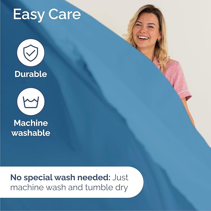 Queen Size 4 Piece Sheet Set - Comfy Breathable & Cooling Bed Sheets Set - Hotel Luxury Bedding for Women, Men, Kids, Teens, Boys & Girls - Deep Pockets, Soft and Wrinkle Free - Oeko-Tex - Denim Blue