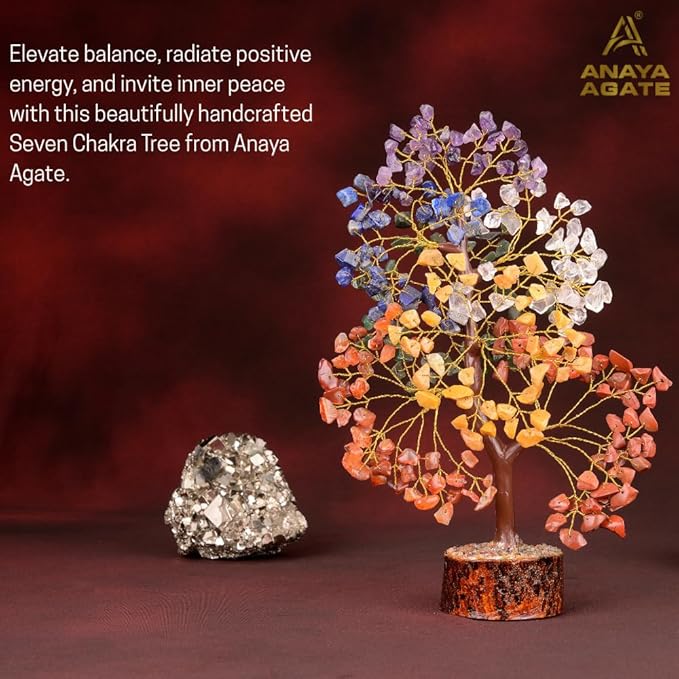 7 Chakra Crystal Tree of Life, Healing Crystal Trees for Home Decor, Office Desk Decor, Living Room Decor, Handmade Bonsai Trees for Positive Energy, Money, Good Luck Birthday Gifts for Women, Mom