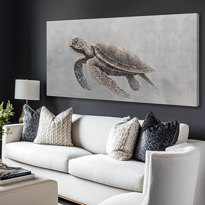 SDYA Minimalist Art Wall Decor Animal Decorative Pictures Black and Brown Art for Walls 24"x48" Artwork for Bedroom Dining Room Decor